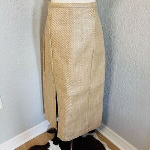 Antonio Melani The Style Bungalow Manana Raffia Midi Pencil Skirt, 12,‎ Tan NWT